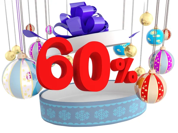 Christmas Gift sixty percent discount — Stock Photo, Image