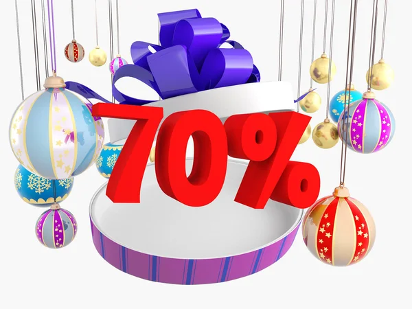 Weihnachtsgeschenk 70 Prozent Rabatt — Stockfoto
