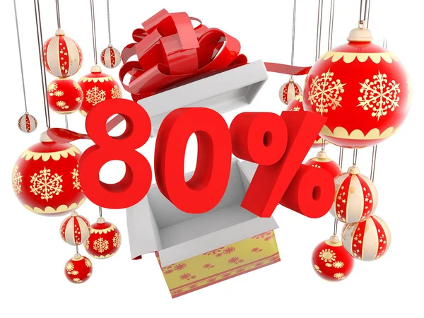 Christmas gift eighty percent discount — Stock Photo, Image