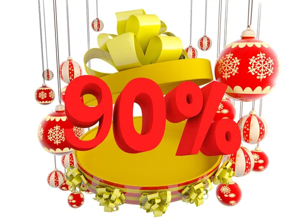 Christmas gift ninety percent discount — Stock Photo, Image