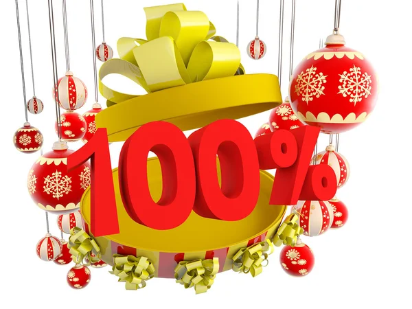 Kerst cadeau honderd procent korting — Stockfoto