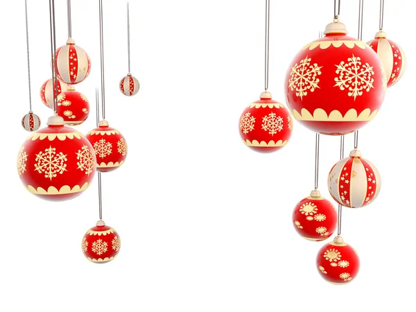 A few Christmas decorations, balloons on a white background — Stock Photo, Image