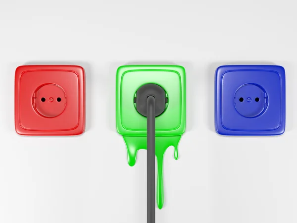 3D en illustration: flerfärgad bygga sockets symboliserar c — Stockfoto