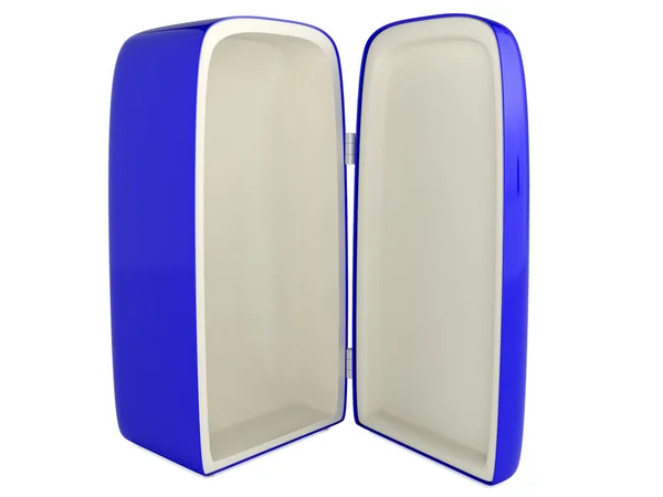 Imagen 3D: Refrigerador azul sobre fondo blanco —  Fotos de Stock