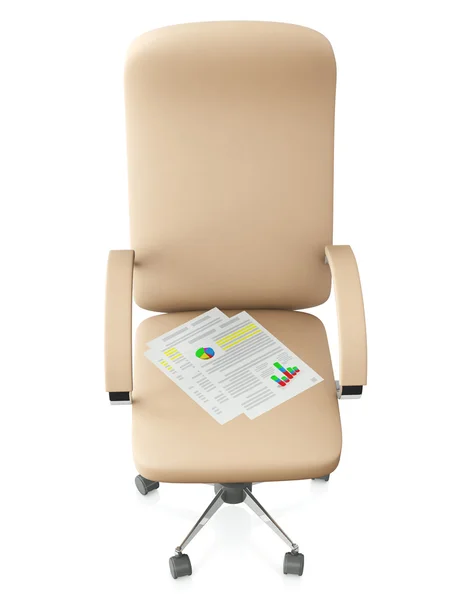 Ilustração 3d: cadeira giratória em um fundo branco — Fotografia de Stock