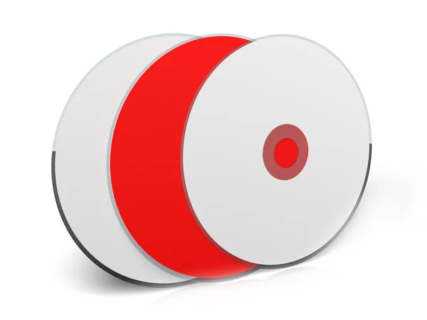 3d 插图: 在三个 cd 驱动器中的声音图标 — 图库照片