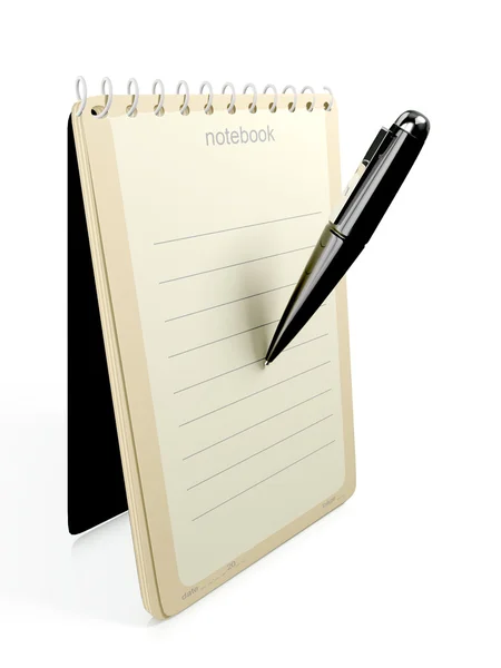 3d illustration: computer notebook with pen icon — Stock Photo, Image