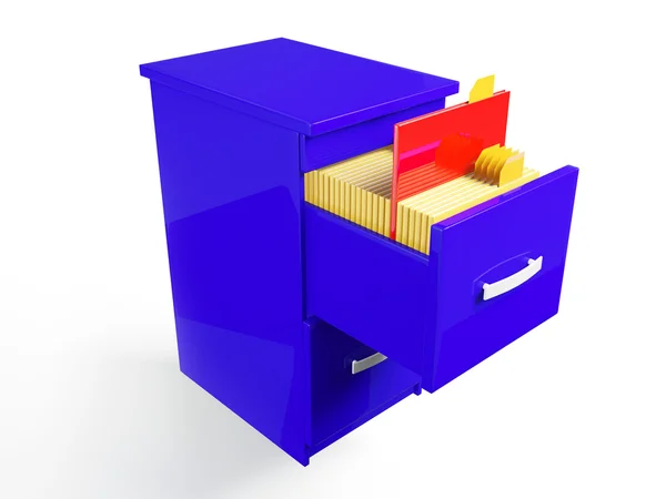 Ilustração 3d: ícone de pasta com os documentos no armário — Fotografia de Stock