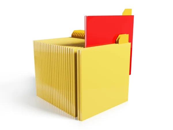 Ilustración 3d: Icono de carpeta con los documentos en el armario — Foto de Stock
