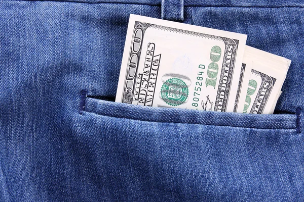 Pengar i fickan — Stockfoto