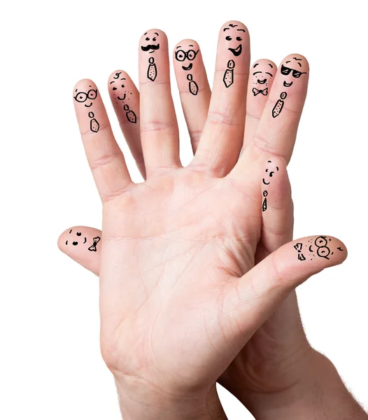 Finger smileys with copyspace — Stock Photo, Image