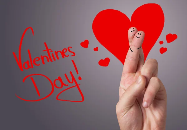 Lackierter Finger-Smiley, Valentinstag — Stockfoto