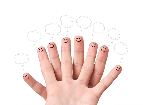 Sourires des doigts avec des bulles d'expression . — Photo