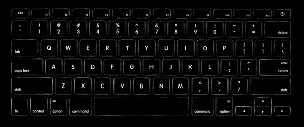 Tastatur von unten beleuchtet — Stockfoto
