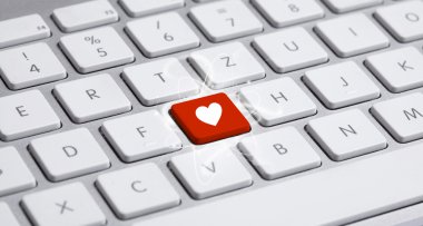 Keyboard with heart sign clipart