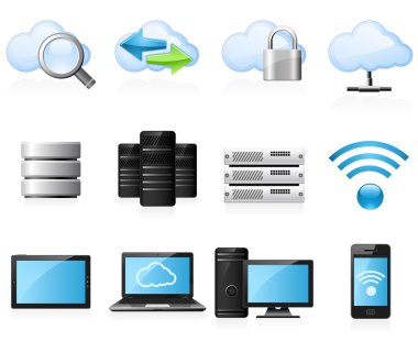 Cloud computing icons clipart