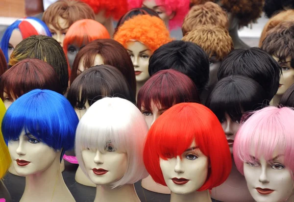 stock image Wigs on mannequins