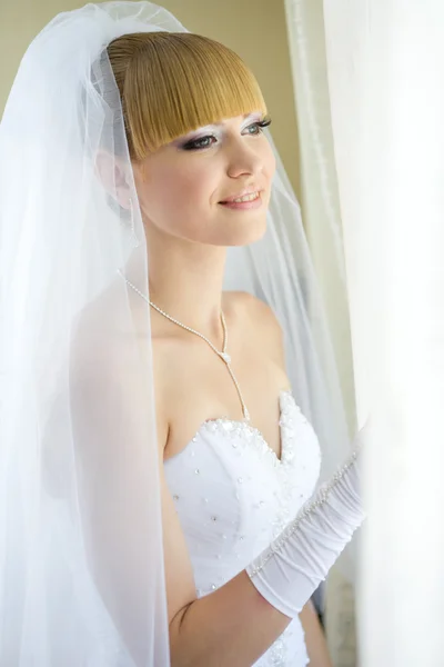 Okouzlující nevěsta závoj — Stock fotografie