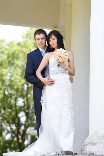 Giovane bella coppia di sposi — Foto Stock