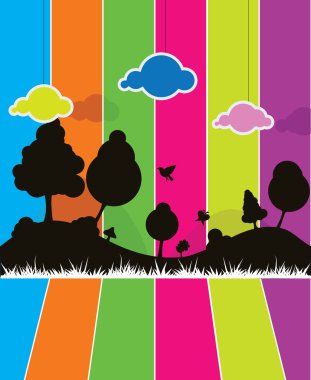 Colorful billboard background clipart