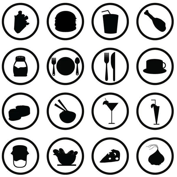 Fødevarer ikoner – Stock-vektor
