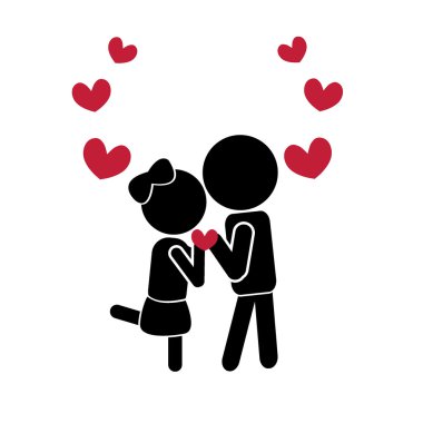 Girl boy sticks - toilet or love concept clipart