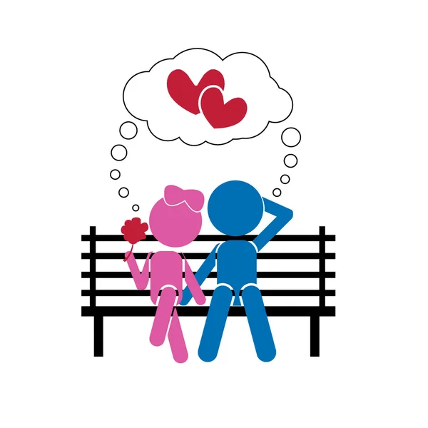 Bâtons garçon fille - concept de valentin ou d'amour — Image vectorielle