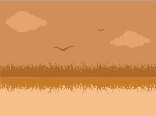 Grass and children background — Stock Vector