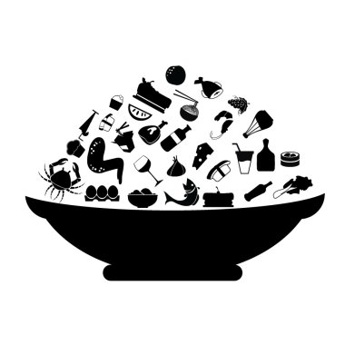 Food silhouettes concept clipart