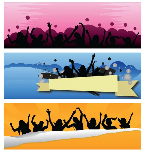 Silhouettes kids jumping — Stock Vector