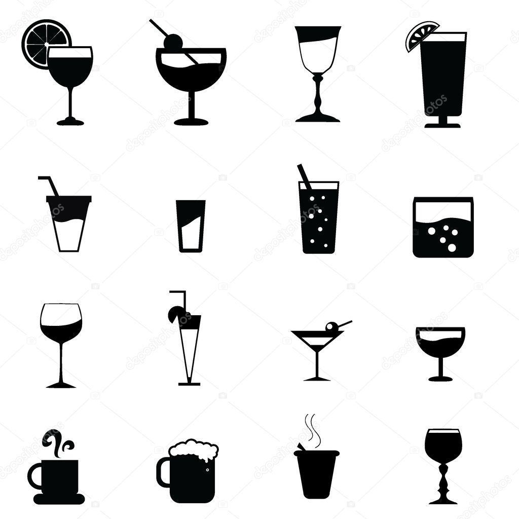 Drinks glass silhouettes