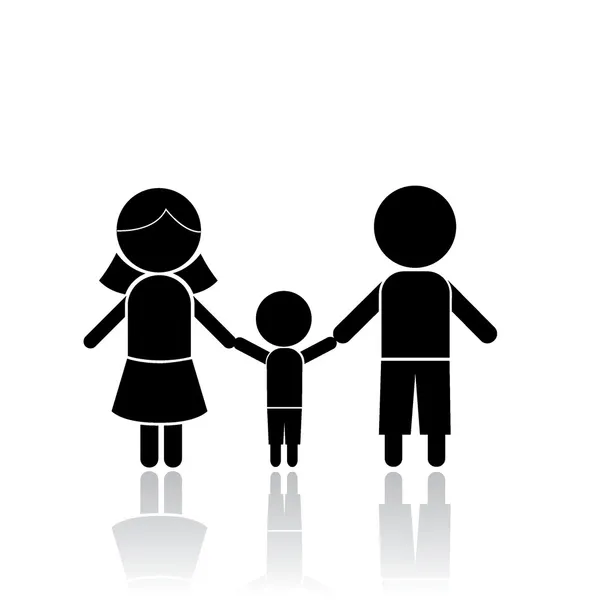 Figure de bâton de famille — Image vectorielle