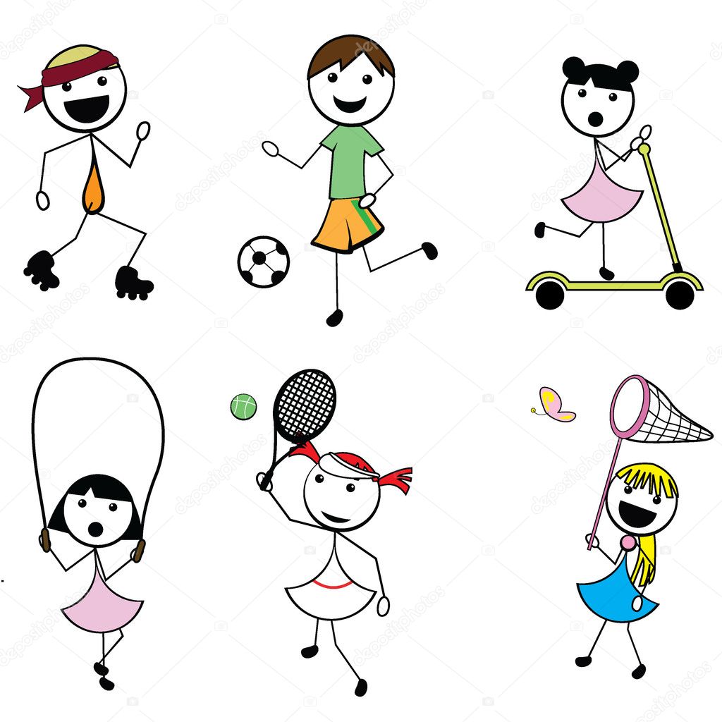 Cartoon active sports Stock Illustration by ©glossygirl21