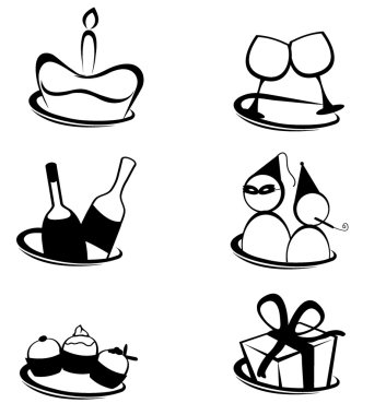 Abstract party icons clipart