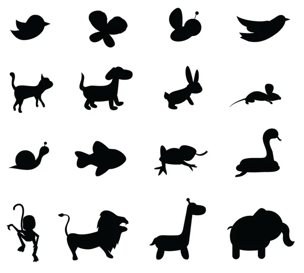 Silhouettes animales — Image vectorielle