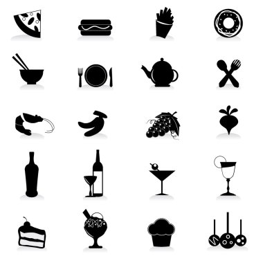 Food and drink icons clipart