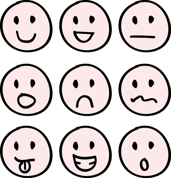 Cartoon doodle faces — Stock Vector