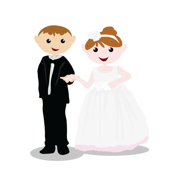 Мультфильм о детях - свадьба — стоковый вектор