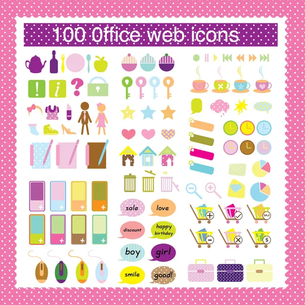 Office web icons — Stock Vector