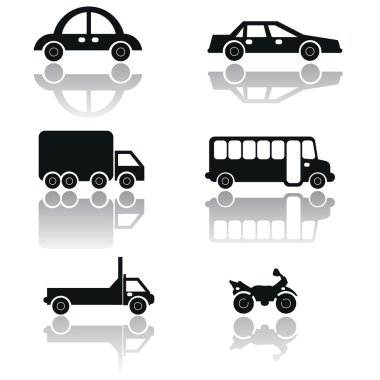 Vehicle icons clipart