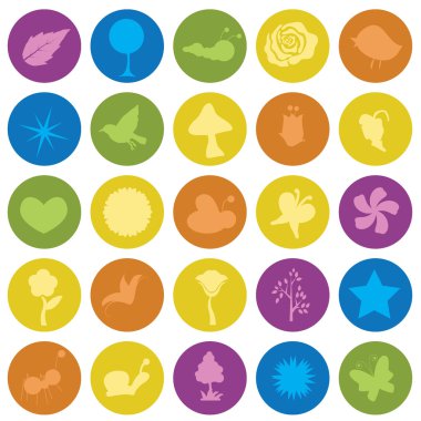 Floral and plants icons clipart