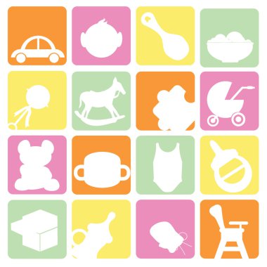 Baby icons set clipart