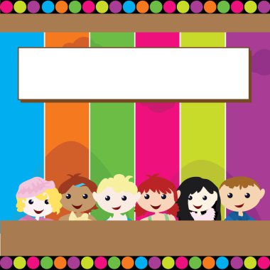 Cartoon children background clipart