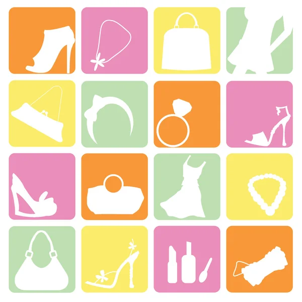Fashion items icons — Stock Vector