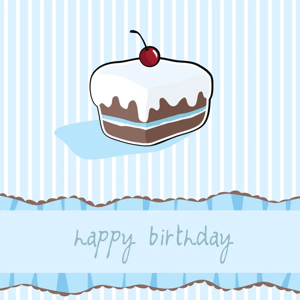 Открытка с тортом на день рождения — стоковый вектор