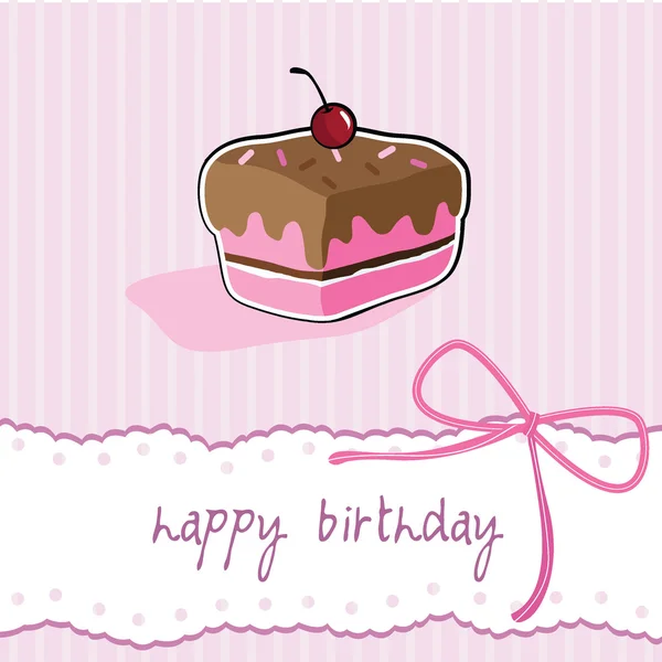 Happy birthday cup cake card — Stock Vector