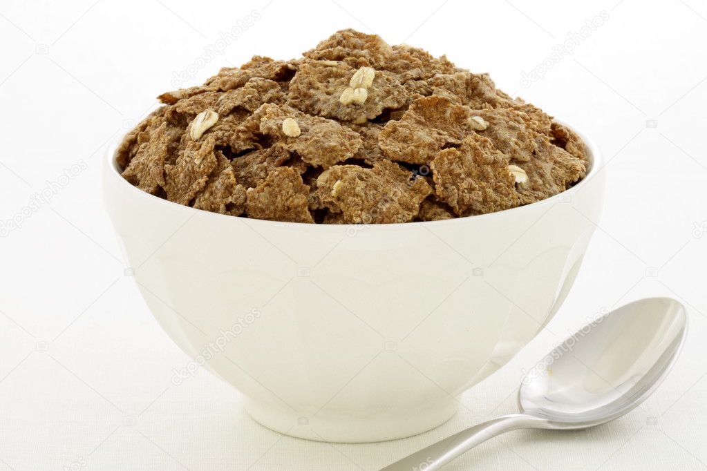 Wheat bran flakes cereal breakfast with rolled oats