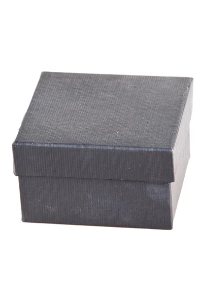 Black paper gift box on isolated background — Stock Photo, Image