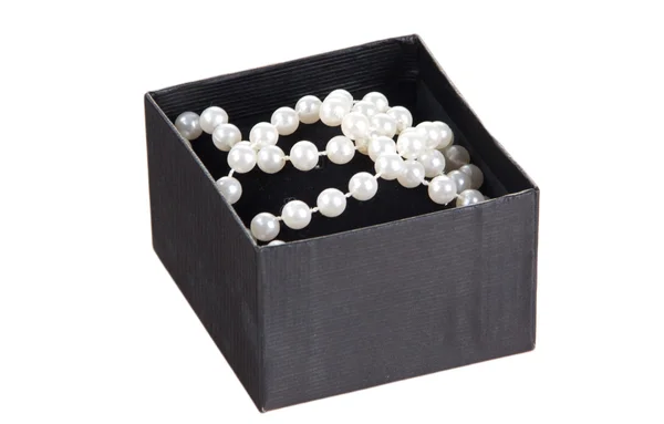 Caja abierta con perla — Foto de Stock