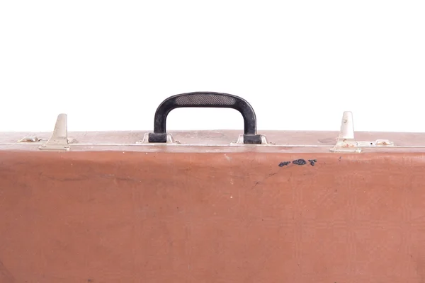 Старый чемодан на белом фоне, изолирован — стоковое фото